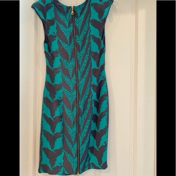 NWOT Whistles Mint and Grey Silk Dress Sz 4 - Picture 2 of 7